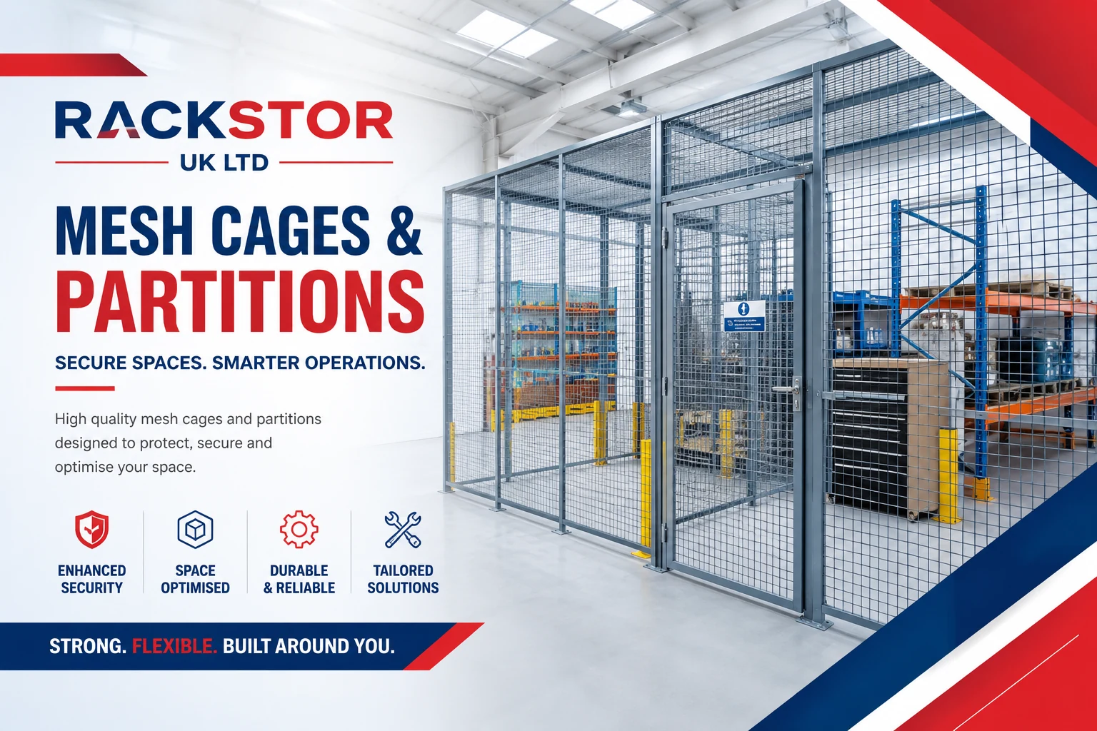 Rackstor UK Ltd — Mesh Cages & Partitions. Secure spaces, smarter operations.